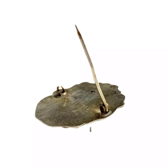 Antique Nouveau Sterling Maiden Portrait Brooch - Picture 6 of 7